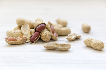 Peanuts in shells, closeup.