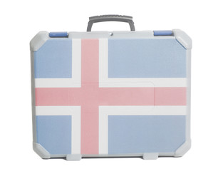 Business travel suitcase with Iceland Flag
