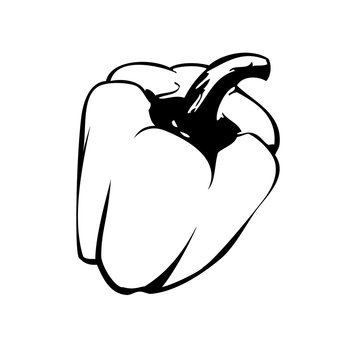 Icono plano pimiento en color negro
