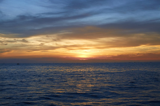 Ocean, in sunset time, in China