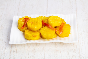 Tasty steamed zucchini