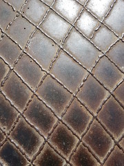  Sheet metal with grid pattern background