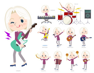 purple shirt old women White_pop music