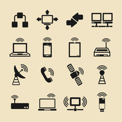 Communication icons set. vector illustration. Modern telecommunication design concept.