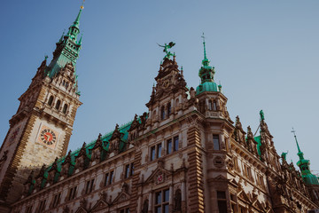 Hamburg sightseeing town hall building, Germany