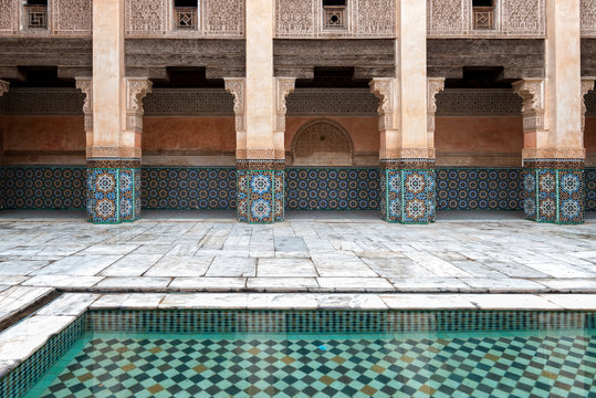 Courtyard of Ben Youssef Medersa in Marrakech