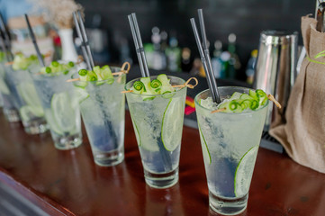 soft drinks cocktails at the wedding