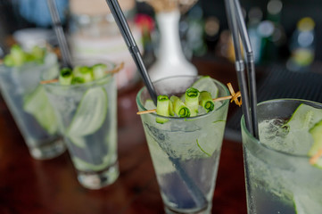 soft drinks cocktails at the wedding