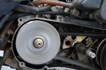 belt replacement pulley transmission on the scooter. continuously variable transmission (CVT)