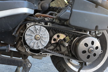 belt replacement pulley transmission on the scooter. continuously variable transmission (CVT)