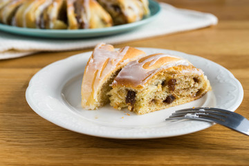 Marble cake cup of coffee powder sugar