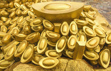 Decoration and details of Kuan-im temple located in Kanchanaburi, Thailand