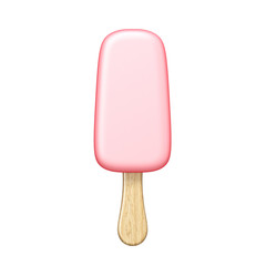 Pink popsicle 3D rendering illustration on white background
