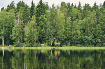 Beautiful finnish landscape, matte style.