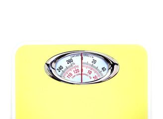 Naklejka premium Weight Scale isolated on white background, copy space.