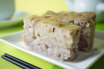 Chinese style homemade steamed yam taro cake