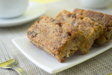 Chinese style homemade pan fry yam taro cake