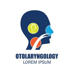 ear nose throat (ENT) logo for Otolaryngologists  clinic concept. vector illustration