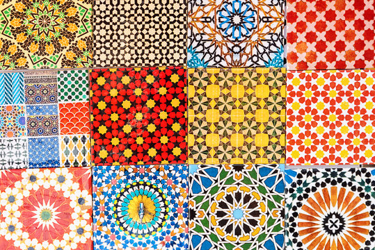 Moroccan colorful magnets looking like tiles