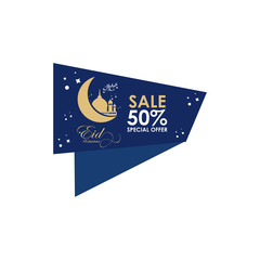 Eid Mubarak Sale 50% Special Offer Vector Template Design Illustration