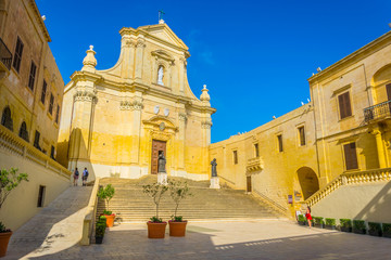 Cathedral of Assumption inside of the Il-Kastell citadel in Victoria (Rabat), Gozo, Malta