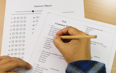 grammar test on table