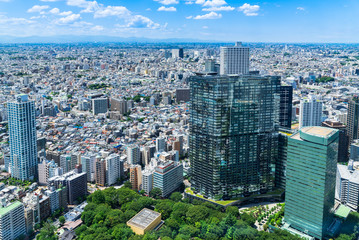 都庁が眺める東京都市風景