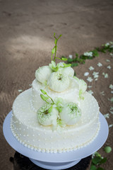 Wedding Cake with Flowers on Top