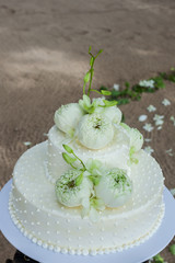Wedding Cake with Flowers on Top