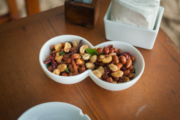 snacks was prepared for wedding dinner party(selective focus)