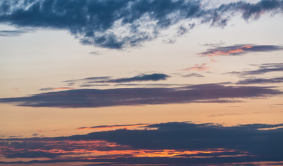 Colorful dramatic clouds and sky on sunset