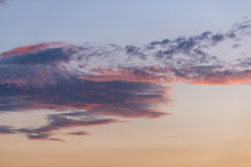 Colorful dramatic clouds and sky on sunset