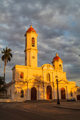  Catedral de la Purisima Concepcion church at Parque Jose Marti square in Cienfuegos, Cuba.