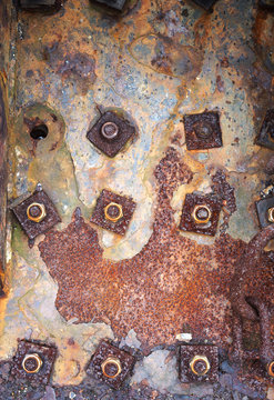Rusty metal backgrounds in a shipyard