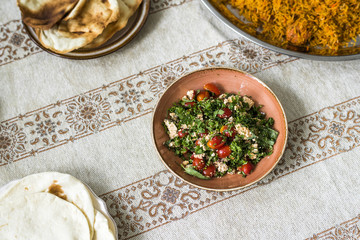 Muslim family having a Ramadan feast