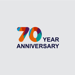70 Year Anniversary Vector Template Design Illustration