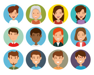 group of friends characters vector illustration design