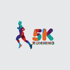5 K Running Vector Template Design Illustration