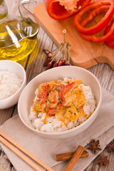 Red thai curry.