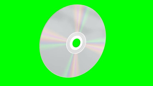 Animated rotating single blank and plain optical 25GB capacity Blu Ray disks against green  background  All graphics on object only imitates real disks, loop-able.