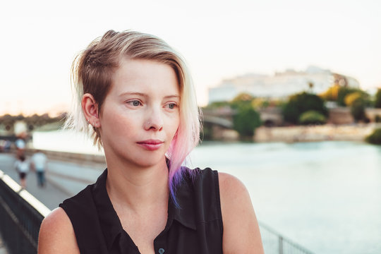 Portrait of a blonde woman
