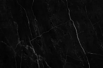Crédence de cuisine en verre imprimé Marbre Motif naturel en marbre noir pour le fond, marbre naturel abstrait noir et blanc