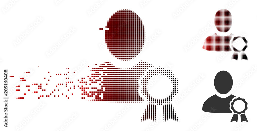 Fototapete vector user seal stamp icon in dissolved, pixelated halftone and undamaged whole variants. disintegr