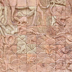 Patterns from Walls of earthenware Tile background