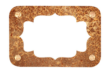 Old rust surface ,grunge background metal plate with screws