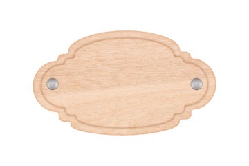 empty wooden sign isolated on white