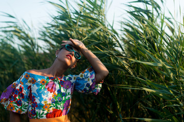 Portrait of stylish woman