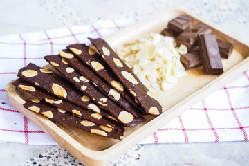 crispy brownie with chocolate and almond