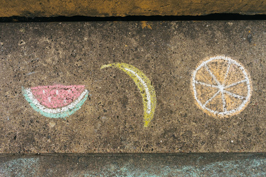 Watermelon, Banana and Orange.