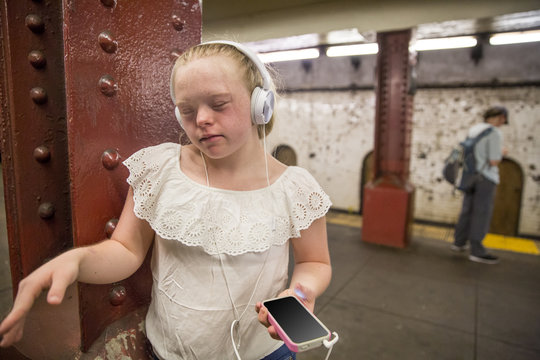 Young adult in the subway